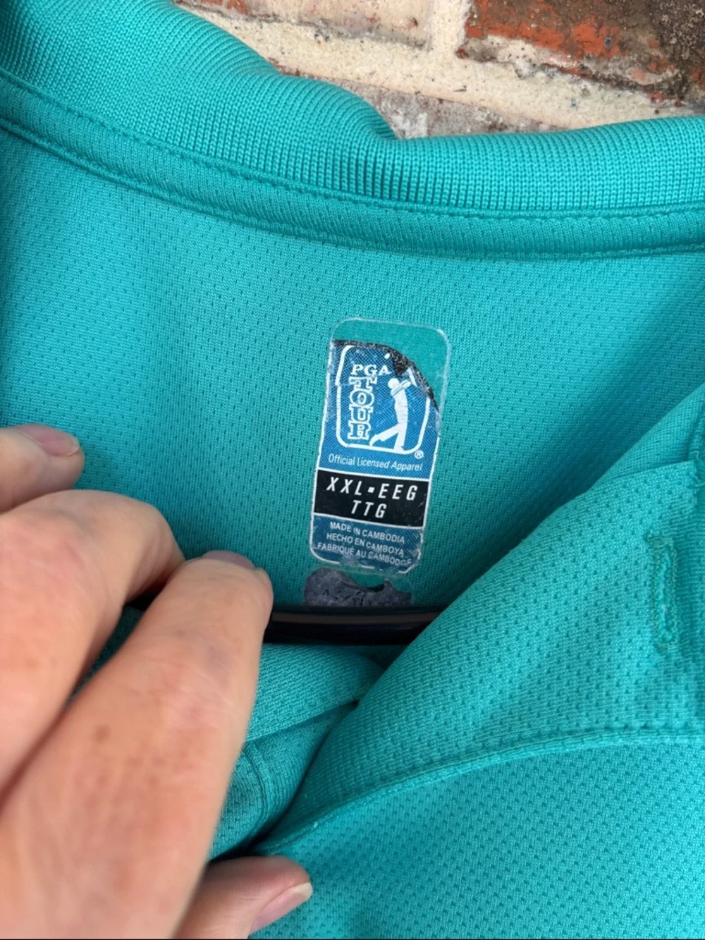 PGA Tour Airflux Teal‎ Green Short-Sleeve Polo